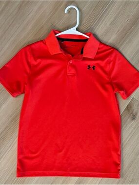 Under Armour Red Boys' Polo with Black Logo